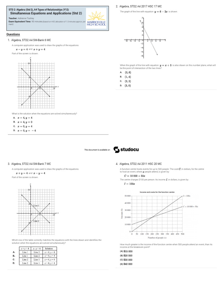 Simultaneous Linear Equations 2 | PDF
