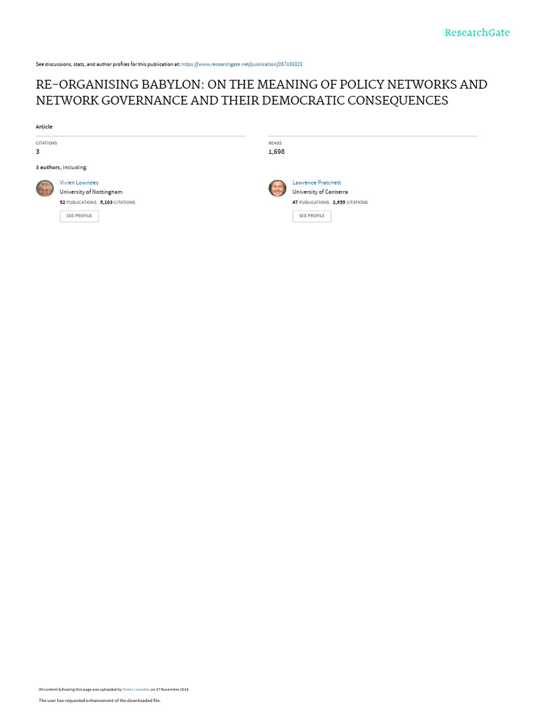 Policy Networks and Governance Networks _ Towards Greater Conceptual ...
