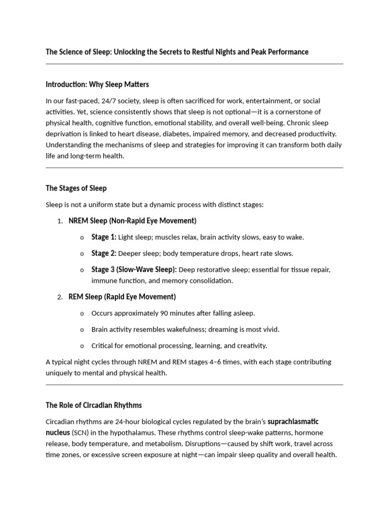 The Science of Sleep | PDF | Sleep | Sleep Deprivation