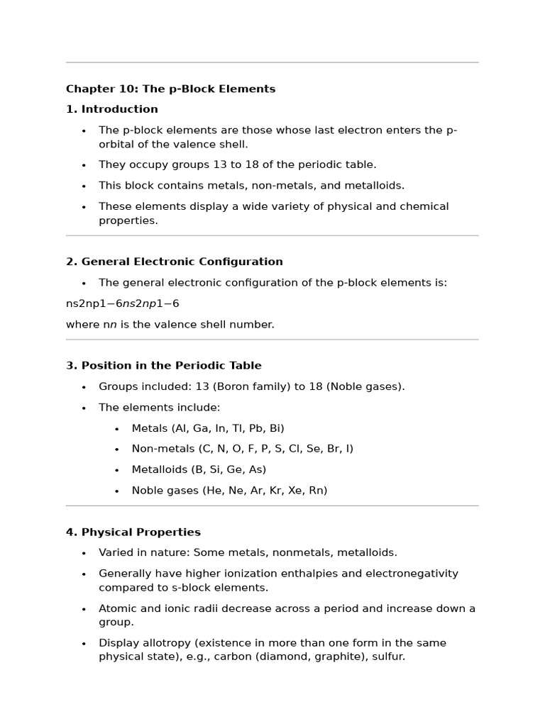 Chemistry CH 10 Notes For Practicing | PDF | Periodic Table | Chemical ...