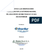 Observaciones Del ANA - EnerSur