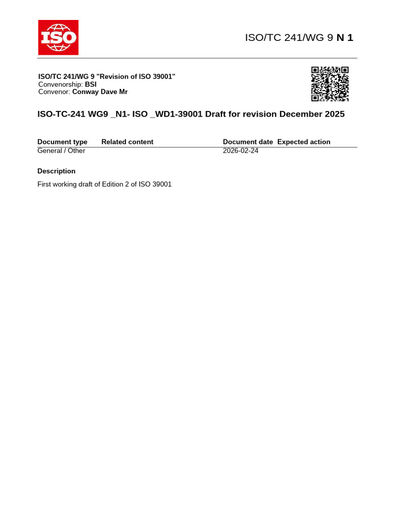2) Iso-Tc 241-Wg 9 - n1 - Iso-Tc-241 Wg9 - n1 - Iso - wd1-39001 Draft ...