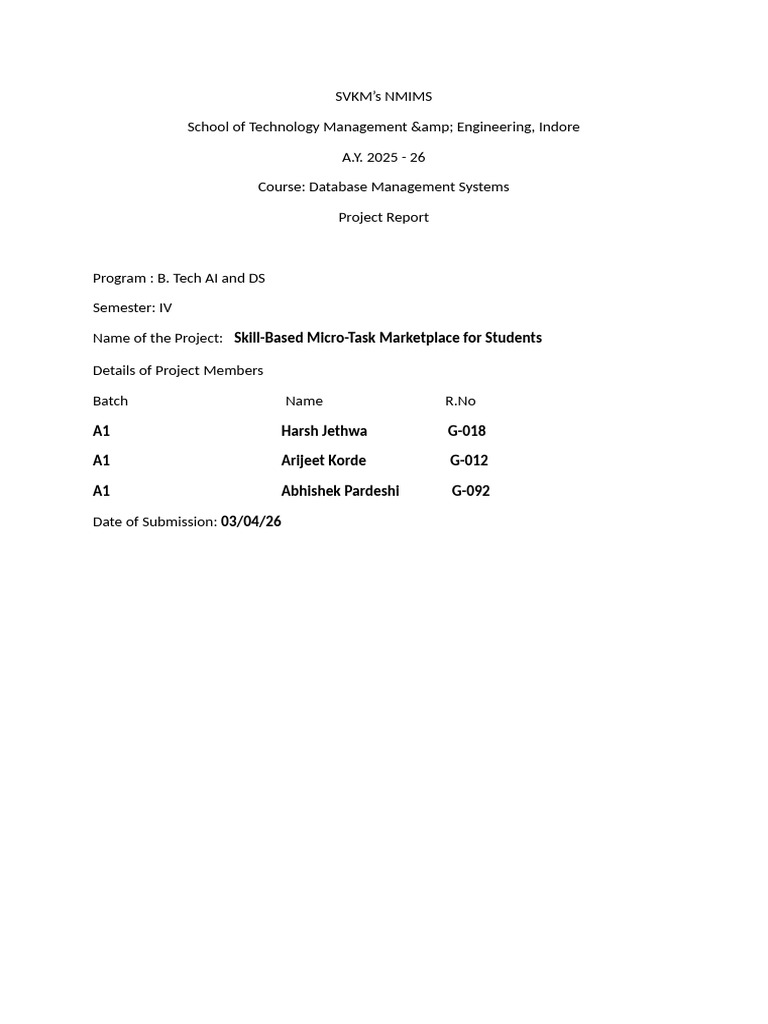 Database Management System Report | PDF | Databases | Data Management