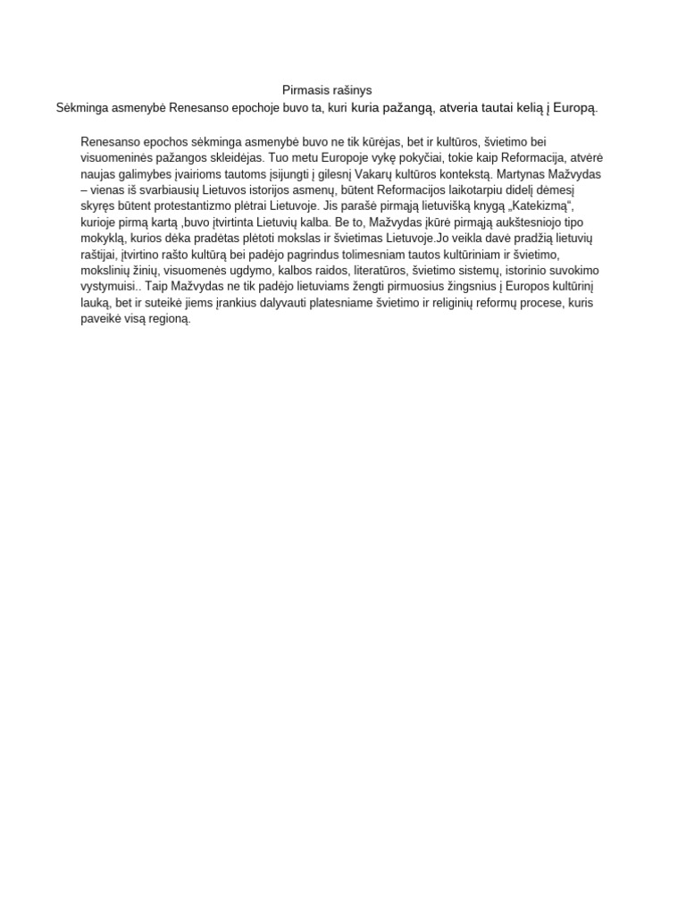 pirmas rasinys | PDF