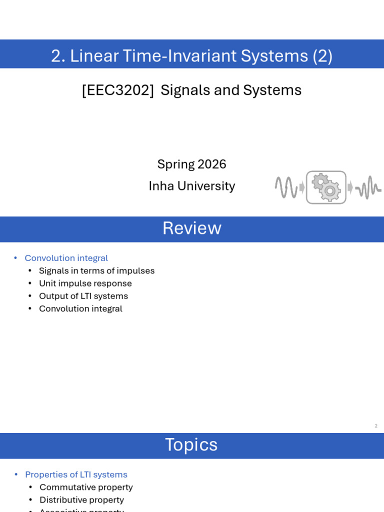 2. Linear Time-Invariant Systems (2) | PDF