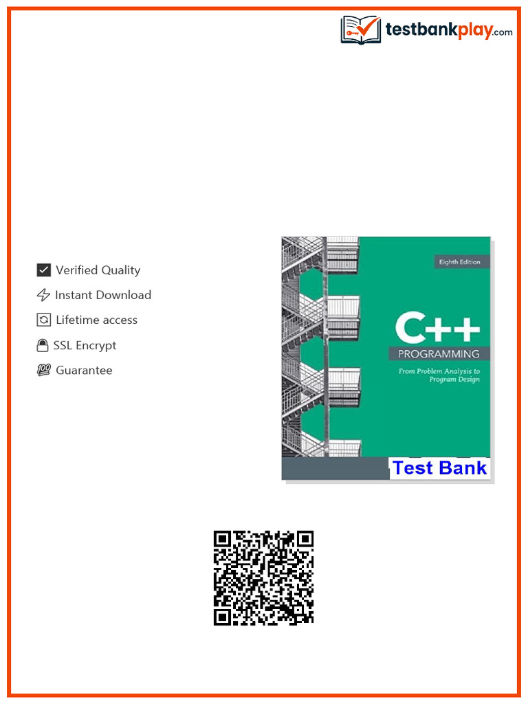 C++ Programming From Problem Analysis to Program Design 8th Edition ...