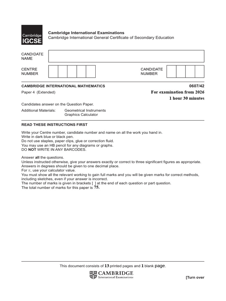 EXTENDED Paper 4 Calculator (1) | PDF