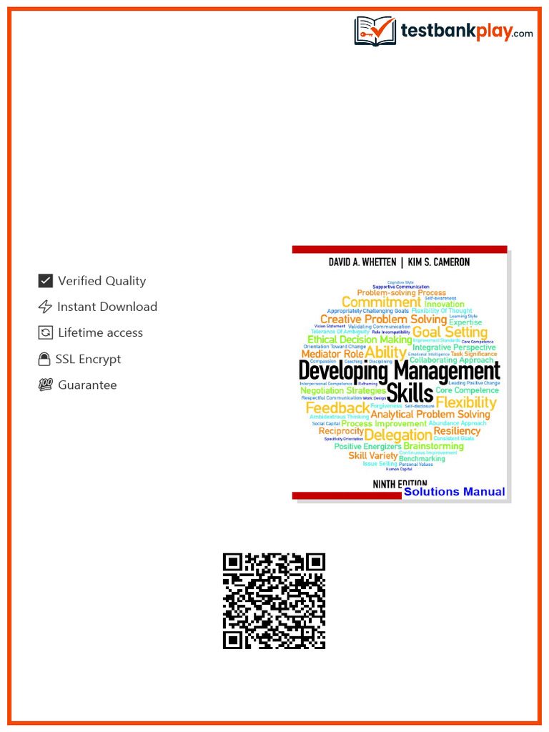 Developing Management Skills 9th Edition Whetten Solutions Manual ...