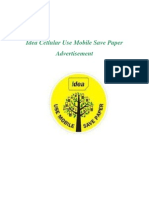 Idea Cellular Use Mobile Save Paper Advertisement
