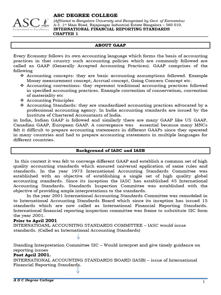 IFRS Chapter I | PDF | International Financial Reporting Standards ...