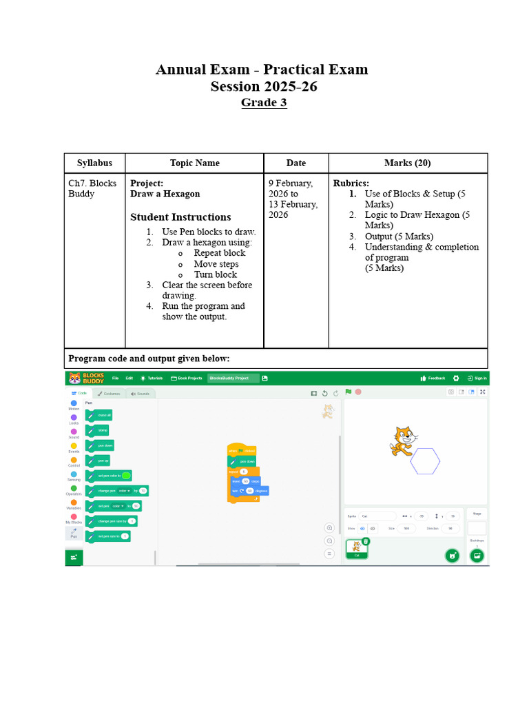 Gr3 Practical Annual Exam 2391 | PDF