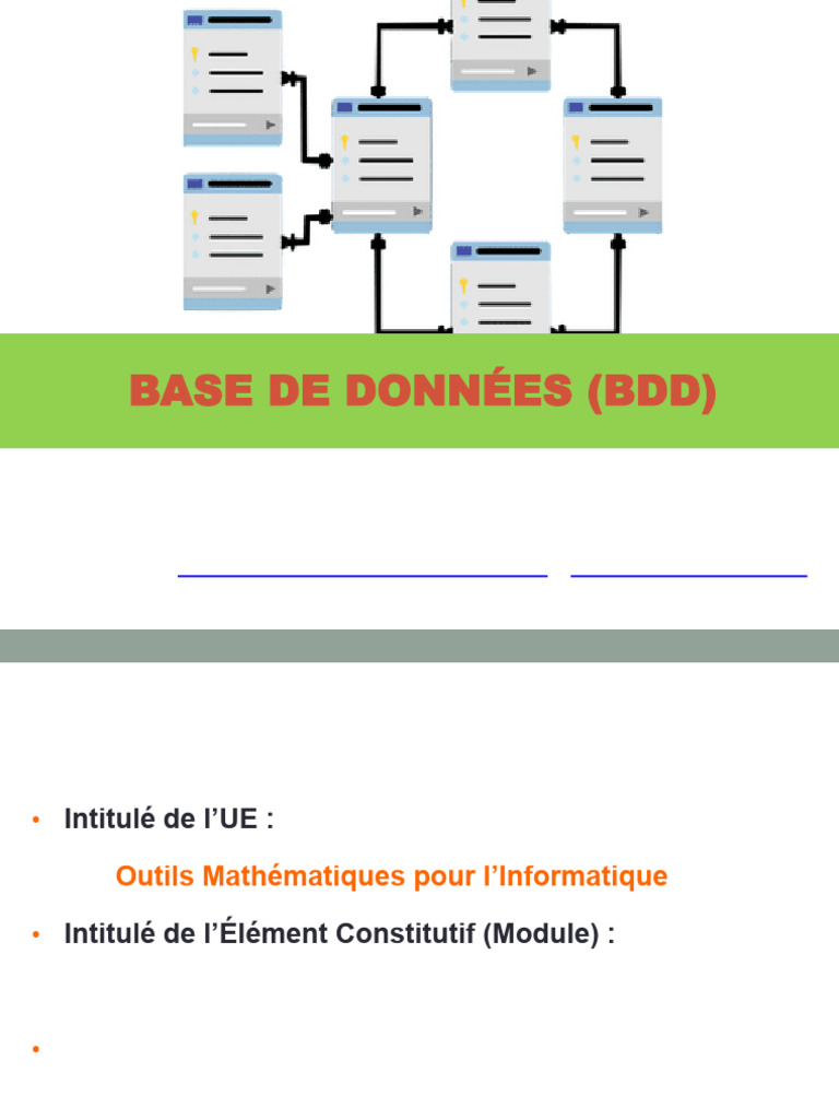 Support Du Cours - INTRO Aux BDD | PDF