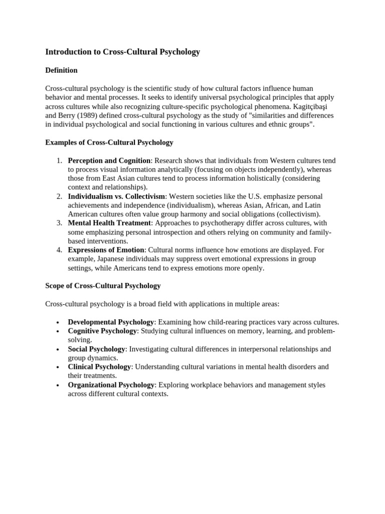 cross psy | PDF | Psychology | Cognition