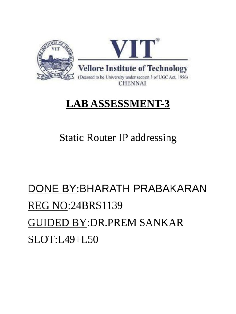 24brs1139 Bharath Prabakaran Cn Lab Assessment 3 | PDF