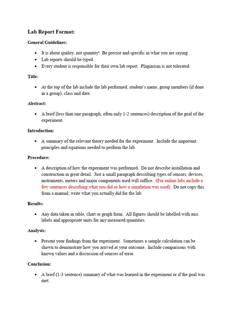 Lab Report Format (4) | PDF