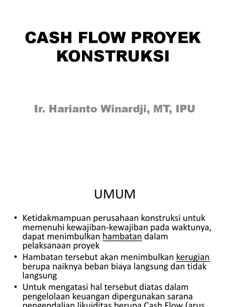 Cash Flow Proyek Konstruksi