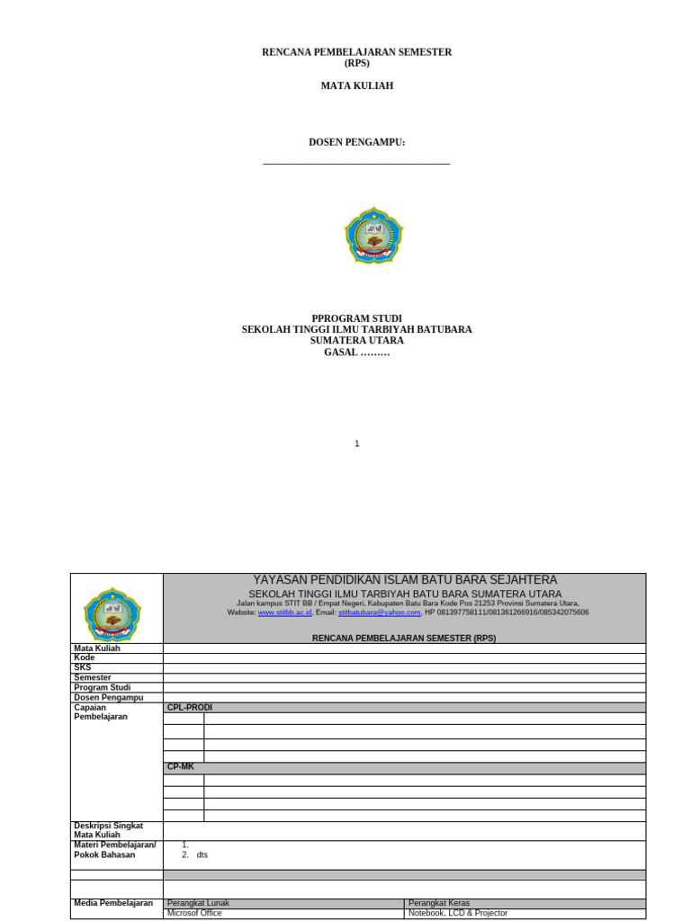 Template Rps Stit Bb | PDF