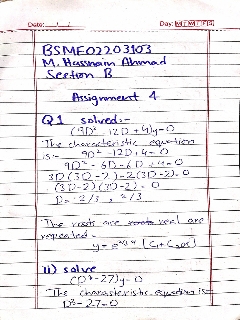 Mathematics Assignment | PDF