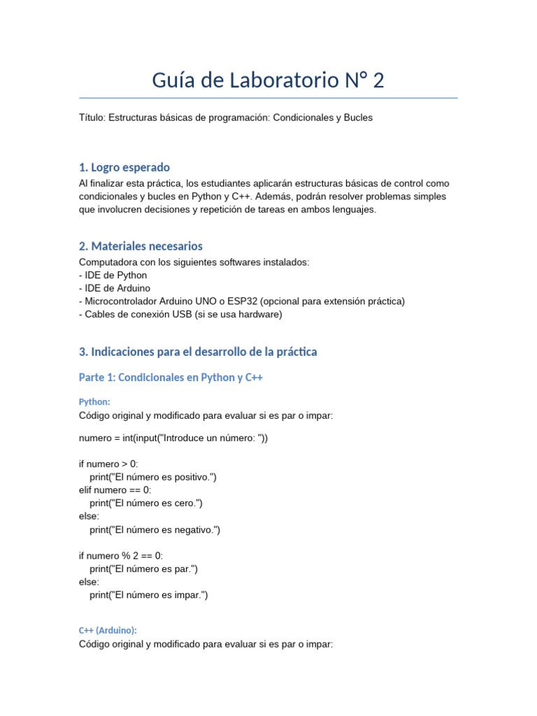 Guia Laboratorio 2 Ordenada | PDF | Python (lenguaje de programación ...