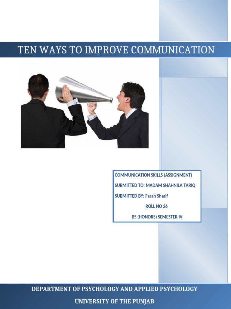 How to Improve Communication | PDF | Communication | Social Psychology