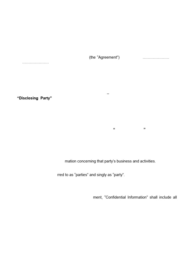 NDA Agreement -Std Format | PDF | Non Disclosure Agreement ...