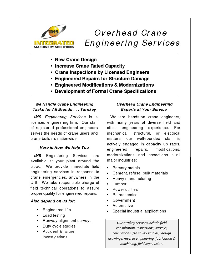 Overhead Crane Engineering Solutions | PDF | Crane (Machine) | Science ...