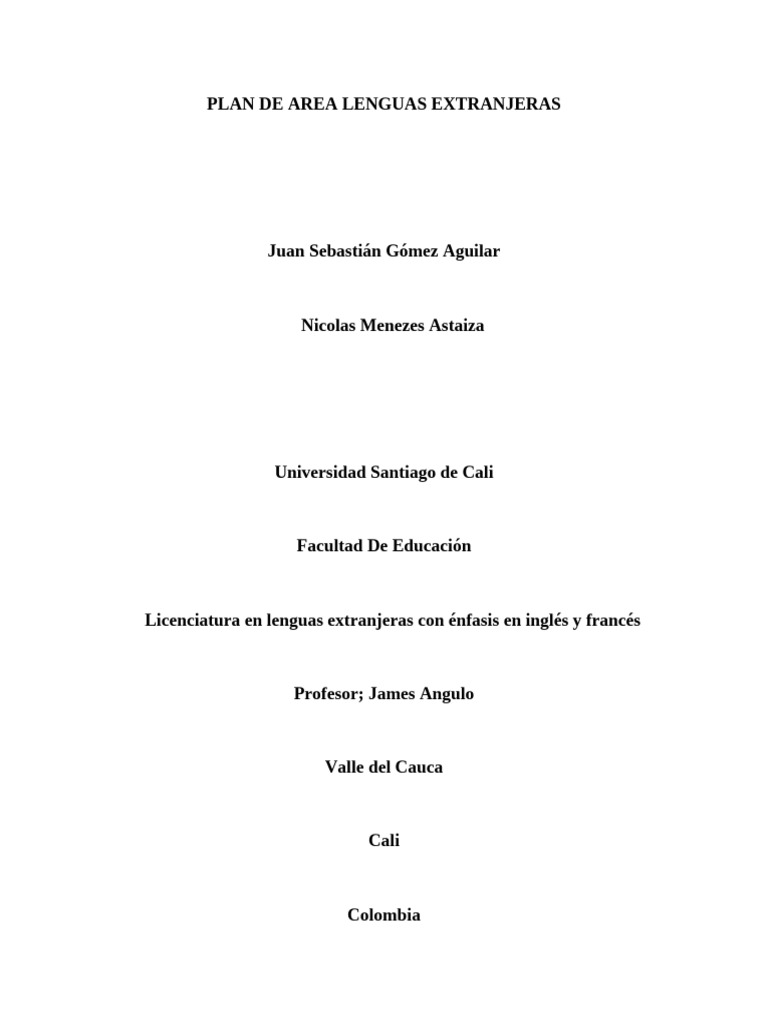 Macro Curriculo Lenguas Extranjeras | PDF | Plan de estudios | Aprendizaje