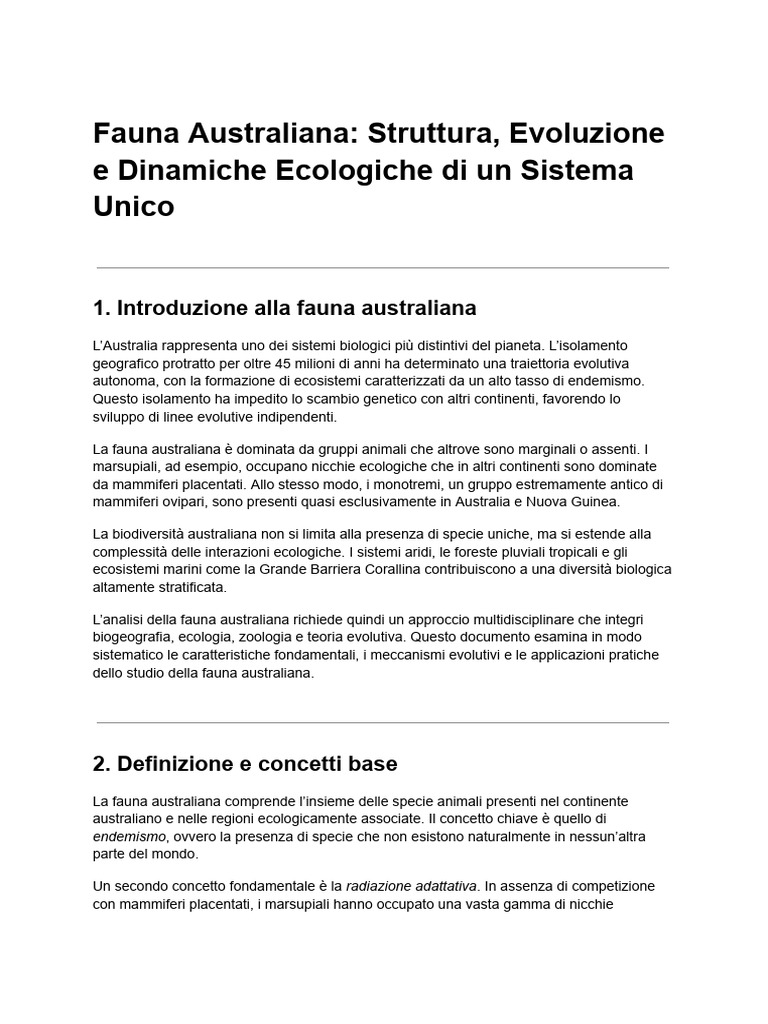 Fauna Australiana_ Struttura, Evoluzione e Dinamiche Ecologiche di un ...