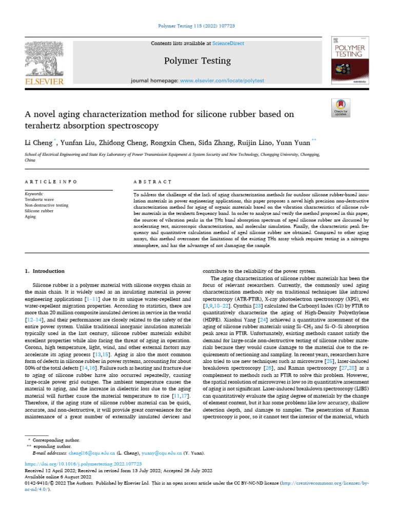 A Novel Aging Characterization Method for Silicone Rubber Based on ...