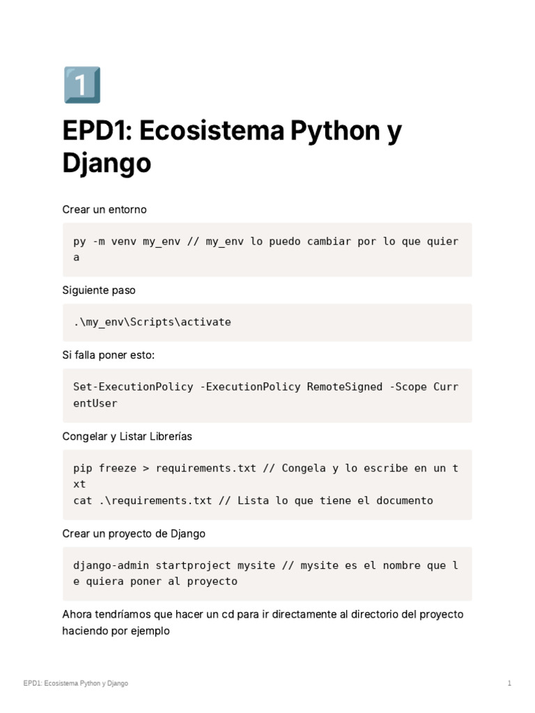 EPD1 Ecosistema Python y Django | PDF