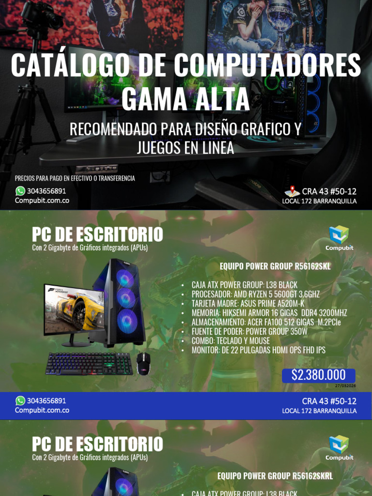 Catalogo de PC Gamer. 27 03 2026 | PDF | Monitor de computadora ...