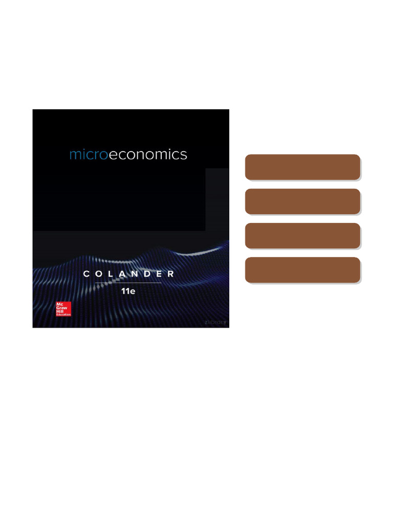 Microeconomics, 11e David C. Colander 2026 Full Chapters | PDF