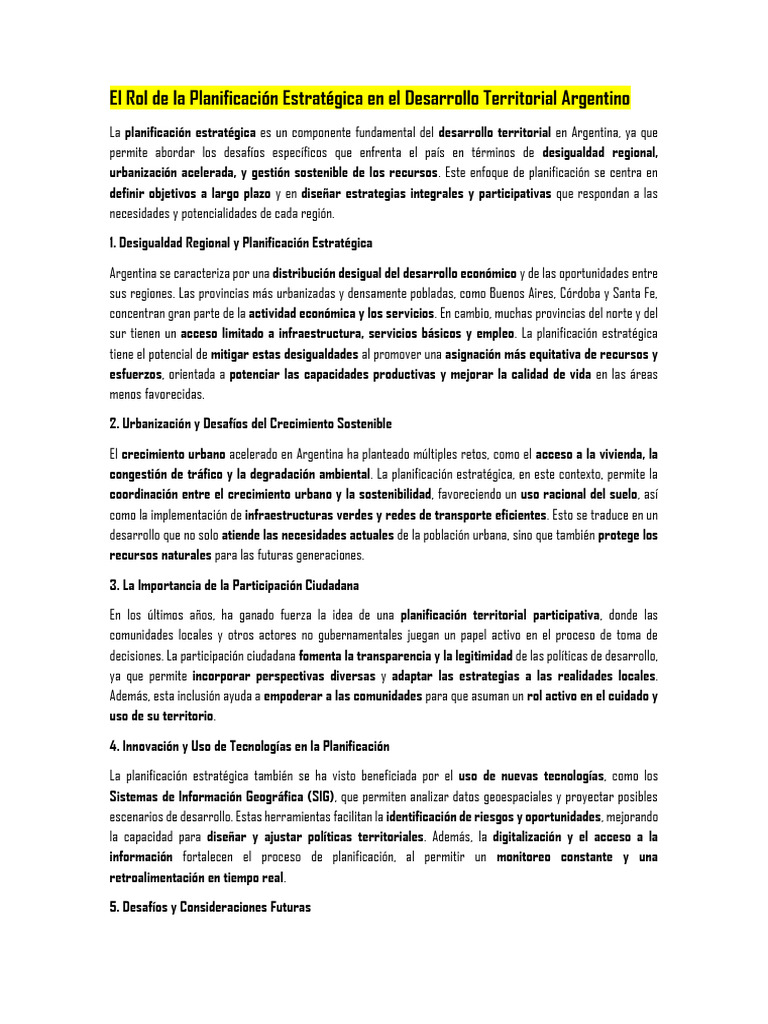 02 - El Rol de La Planificación Estratégica en El Desarrollo ...
