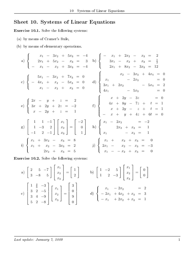 Sheet 10 | Algorithms | Equations image.