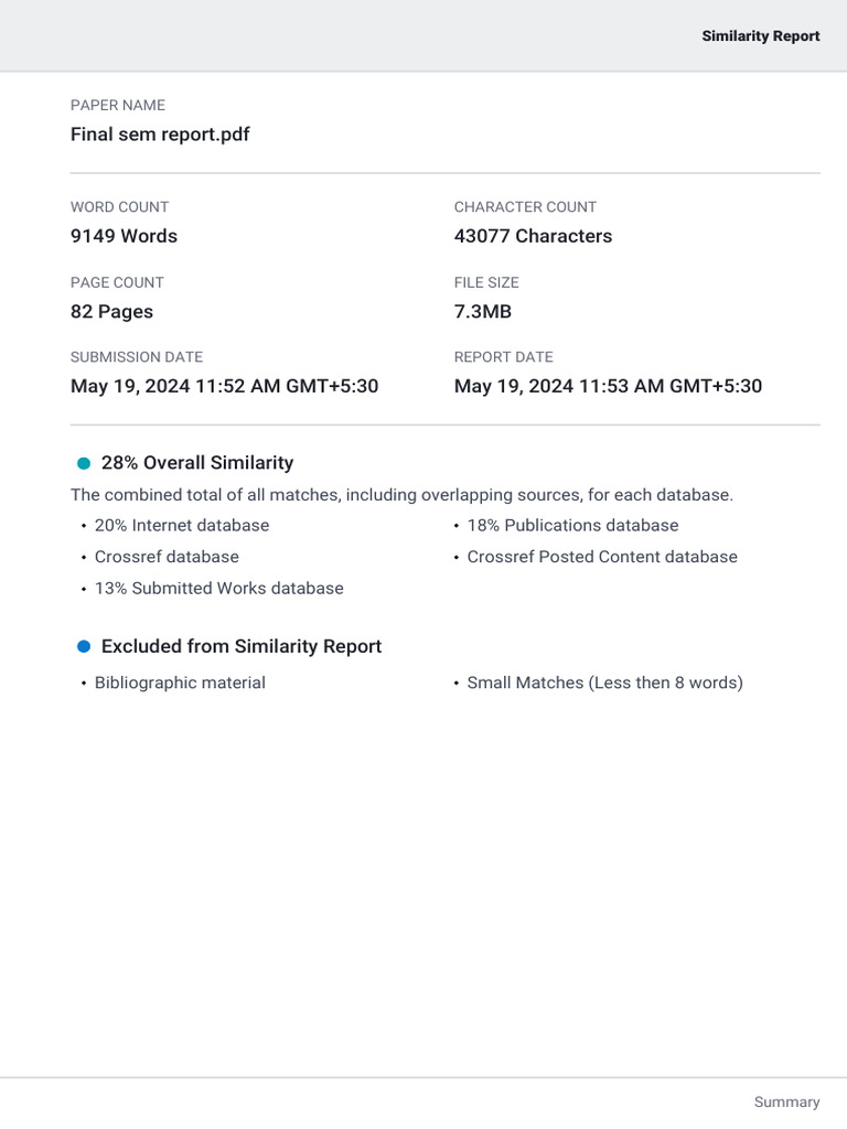 Final Sem Report.pdf | PDF