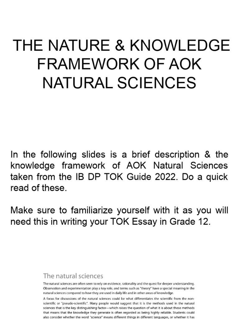 The Nature Knowledge Framework of Aok Natural Sciences 1 | PDF