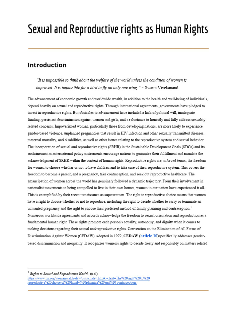 Sexual and Reproductive Rights as Human Rights - Neha Bharti | PDF ...