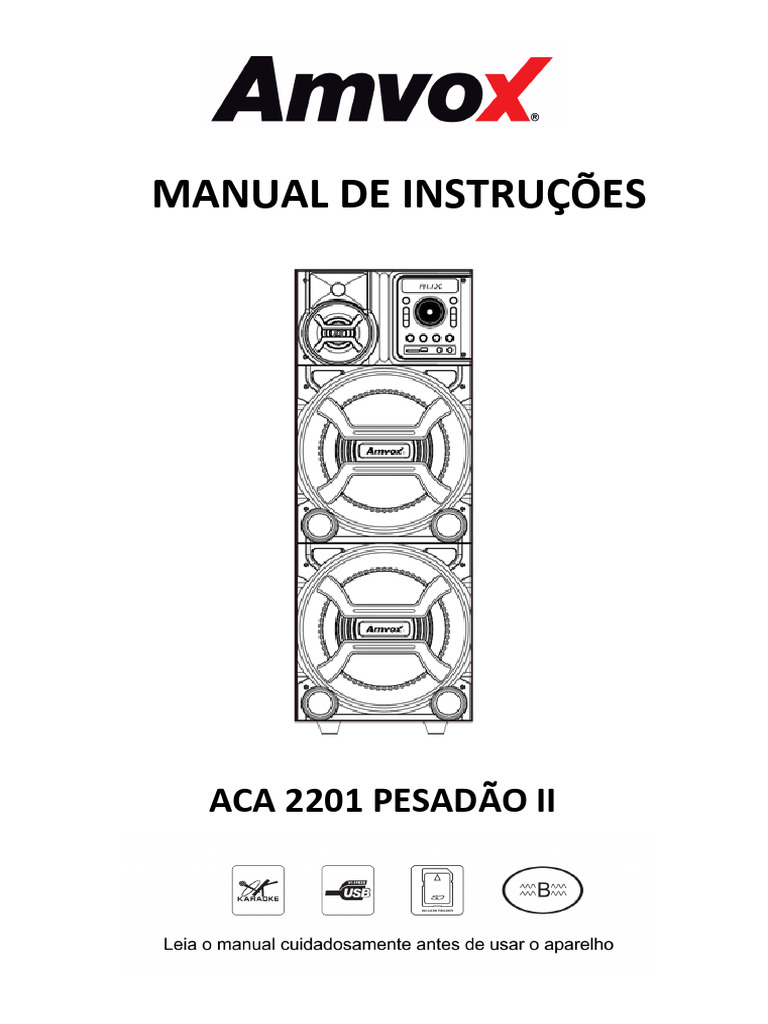 Manual Caixa de Som Pesadão | PDF | USB | Bluetooth