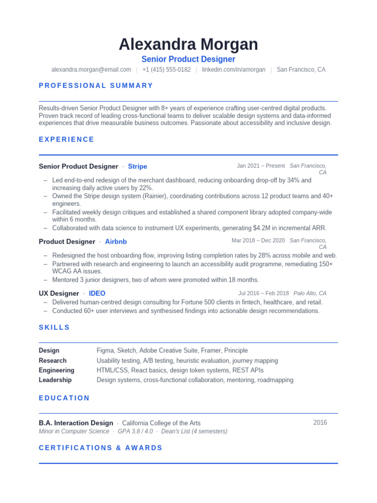 Modern CV Example | PDF