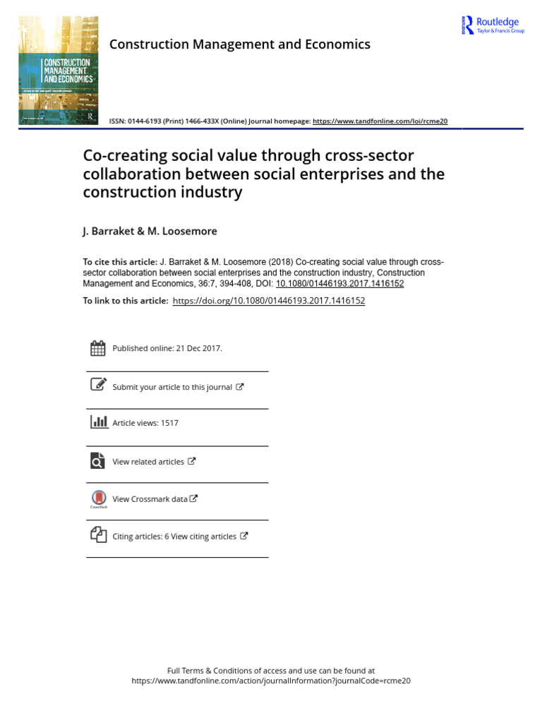Co-creating Social Value Through Cross-sector Collaboration Between ...