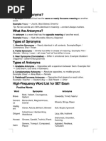 100 Synonyms and Antonyms List | PDF