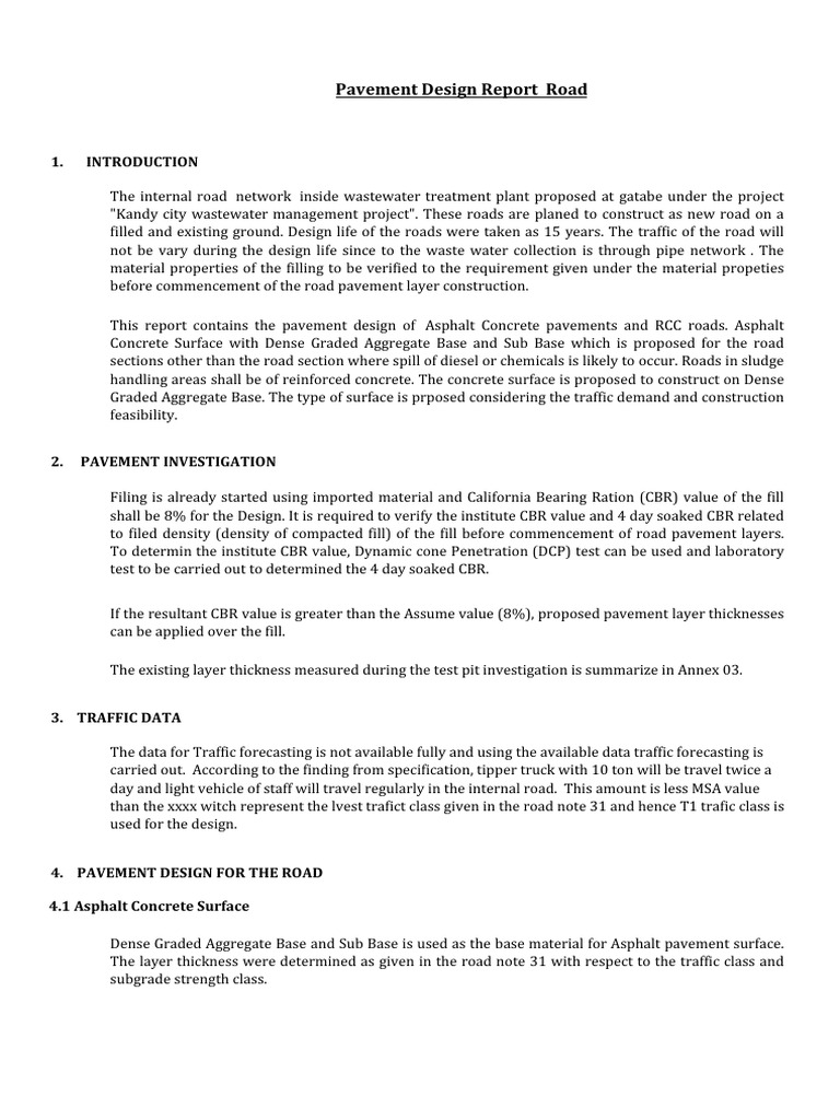 Pavement Design Report_r1 | PDF