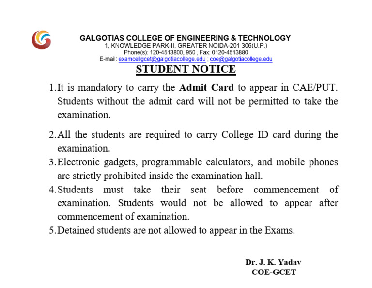 Student Notice | PDF