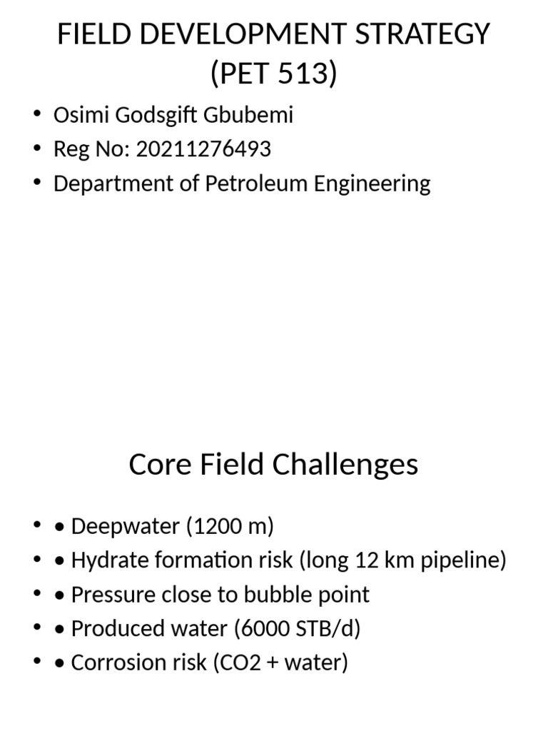 Offshore field development strategy | PDF