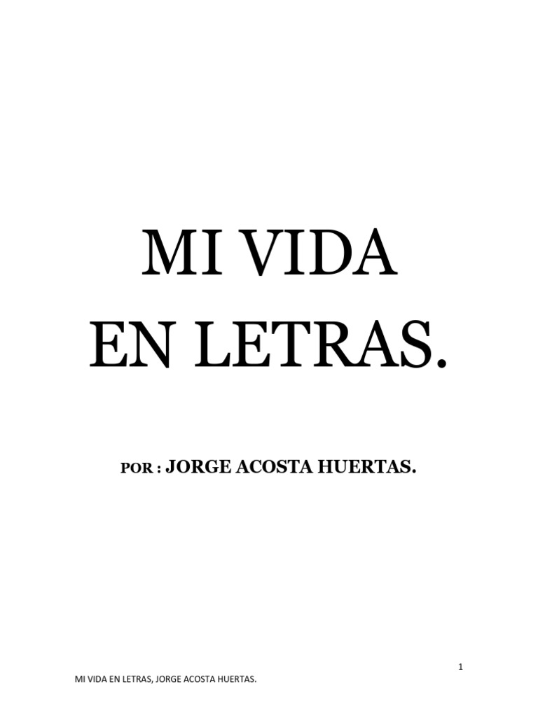 MI VIDA EN LETRAS (1) | PDF | Salario