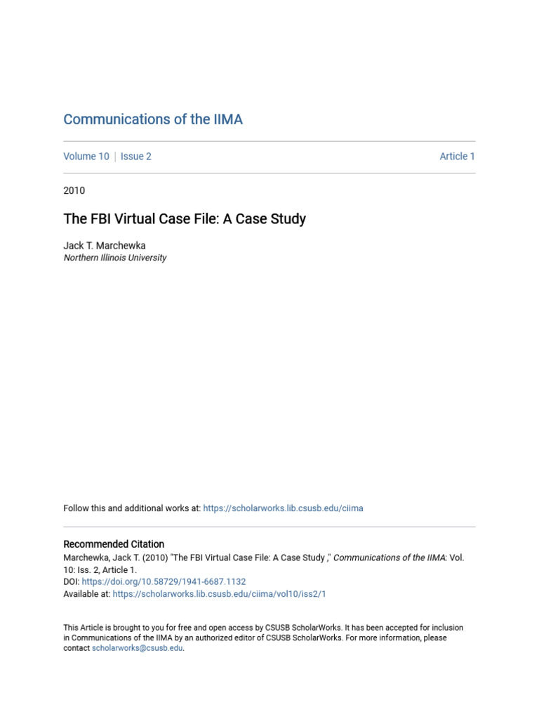 The FBI Virtual Case File - A Case Study | PDF