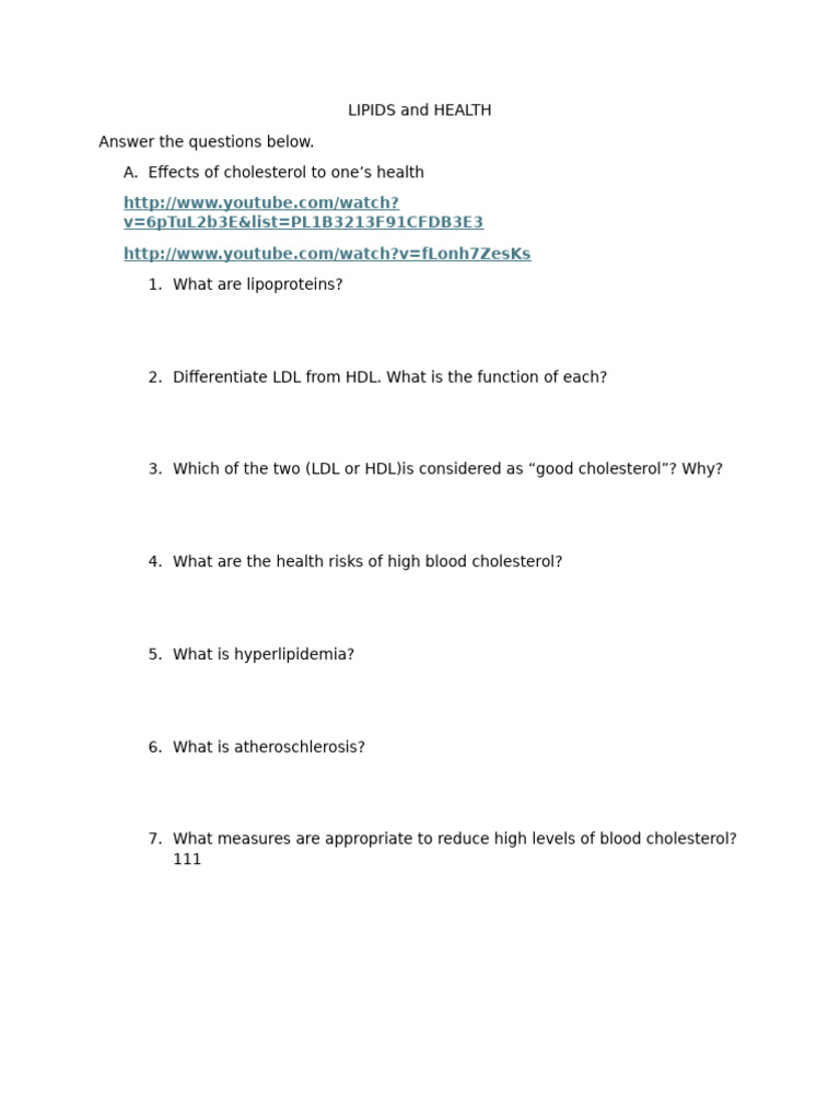 Lipids and Health | PDF