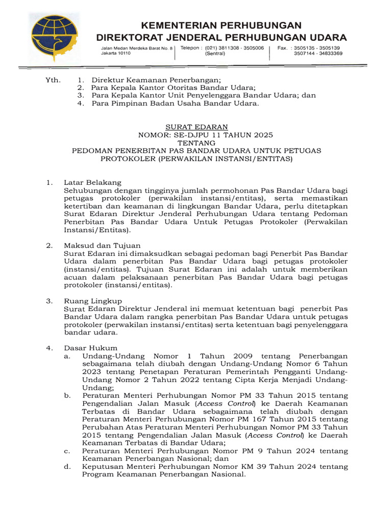 Se Djpu 2015 Pedoman Penerbitan Pas Protokol | PDF