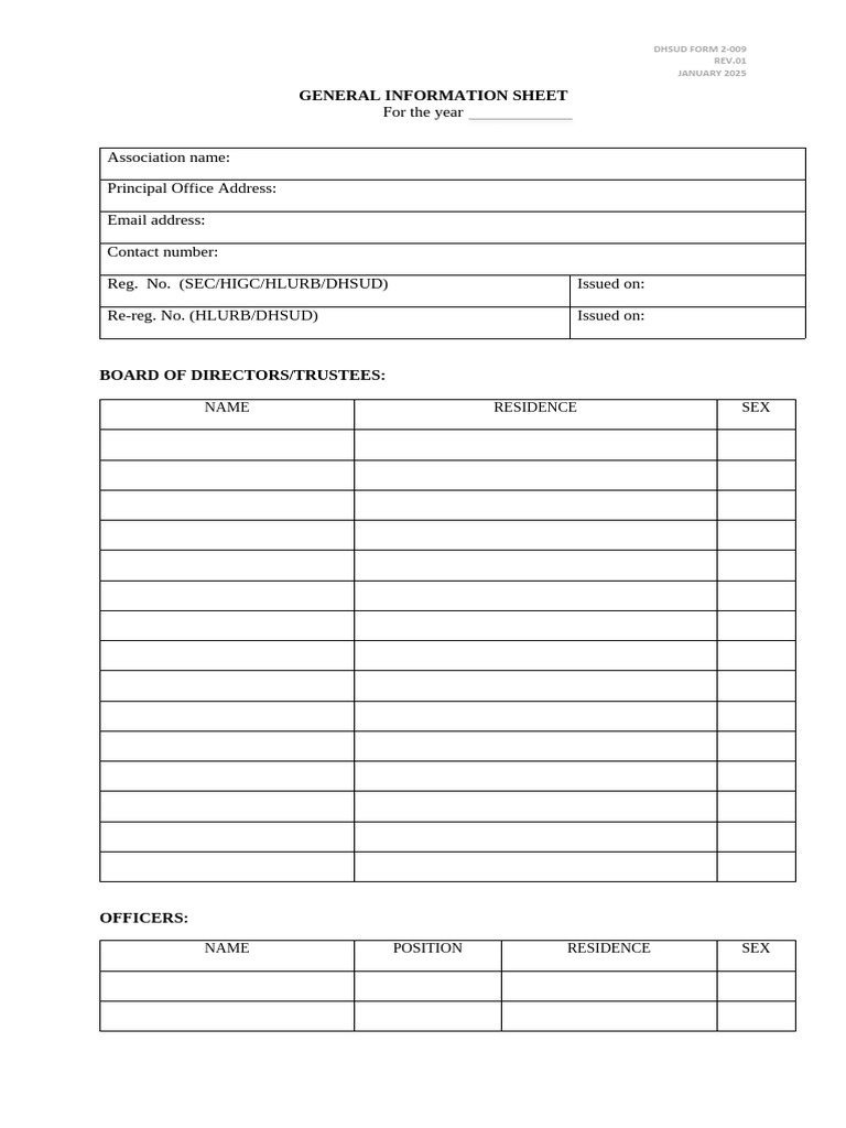 General Infomation Sheet_original Copy | PDF