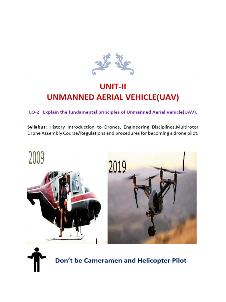 UNIT-2 Unmanned Aerial Vehicle | PDF | Unmanned Aerial Vehicle | Quadcopter